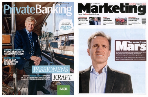 Cover of Private Banking (left) and Marketing Magazine (right) Cover of Private Banking (left) and Marketing Magazine (right) showing portraits described in blog post