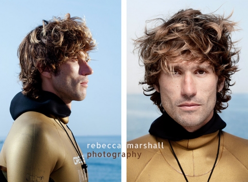 Portrait of French champion freediver Guillaume Néry