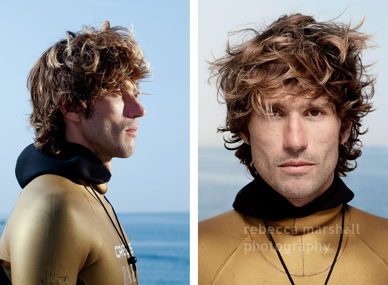 Portrait of French champion freediver Guillaume Néry