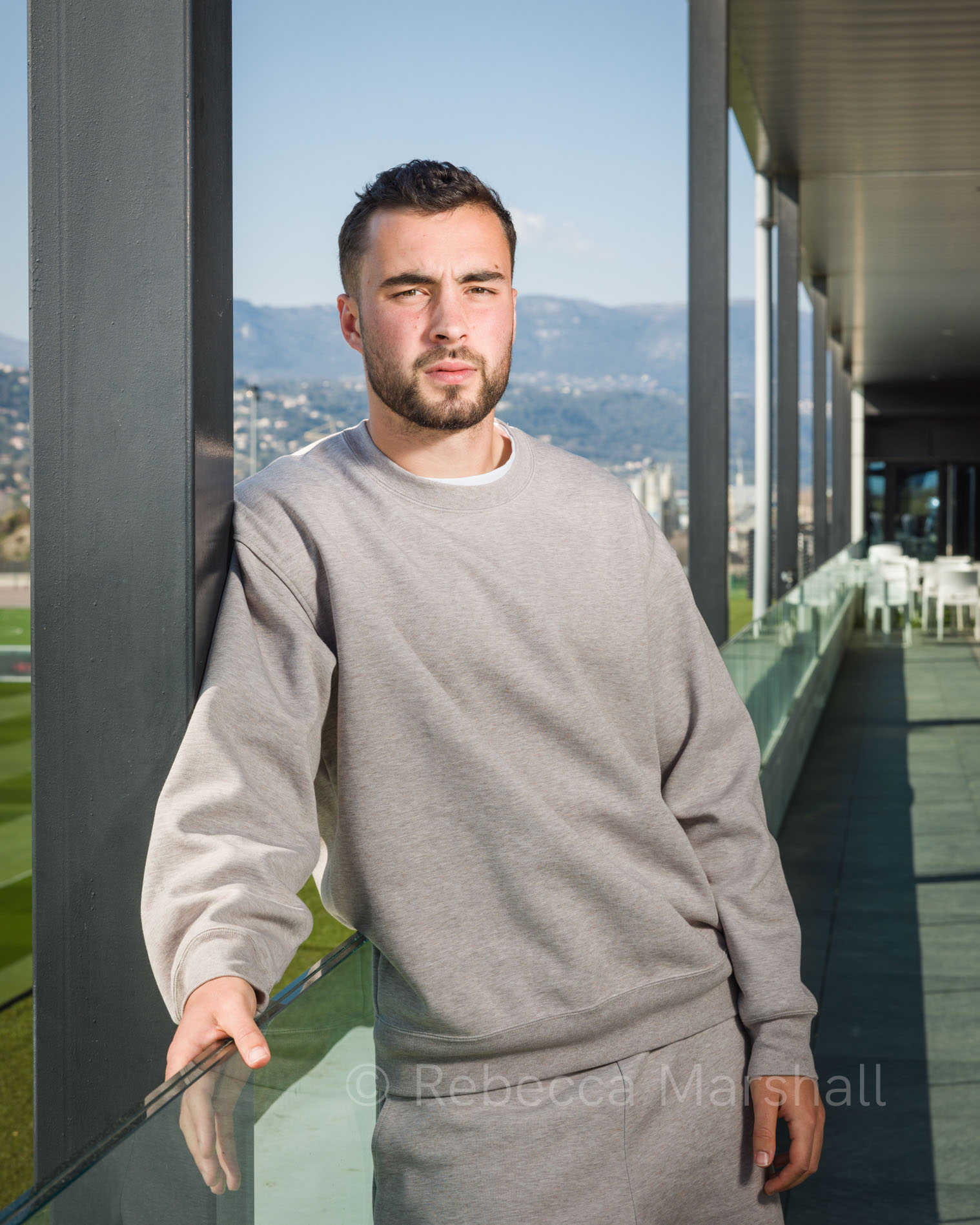 Charles Vanhoutte, OGC Nice 3/4 length portrait of footballer Charles Vanhoutte wearing a grey tracksuit