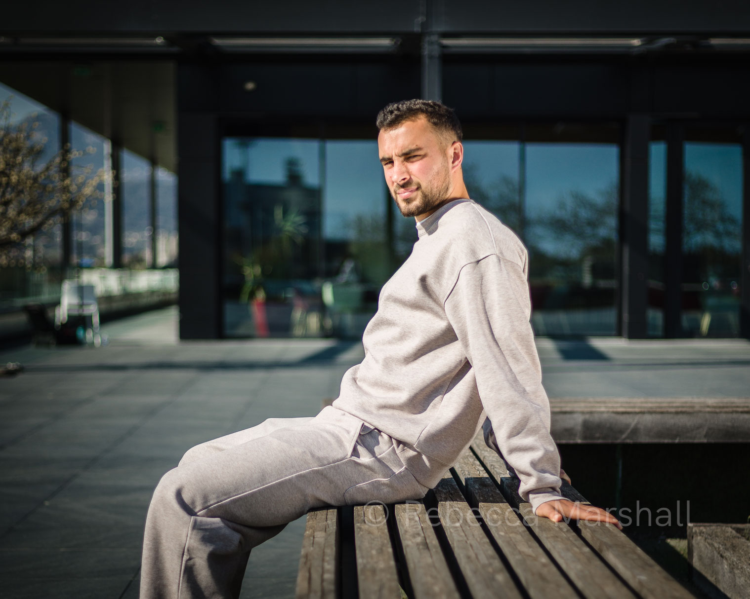 Charles Vanhoutte Portrait of footballer Charles Vanhoutte wearing a grey tracksuit sitting on a bench